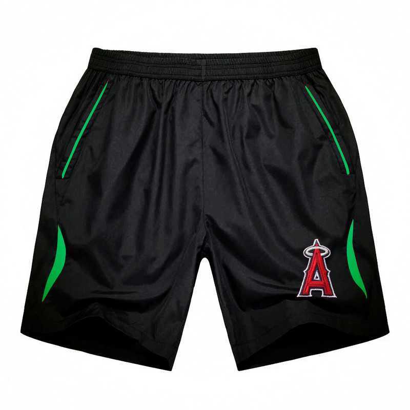 Men's Los Angeles Angels of Anaheim Black Green Stripe MLB Shorts,We sell and wholesale Men's Los Angeles Angels of Anaheim Black Green Stripe MLB Shorts on line form chian!